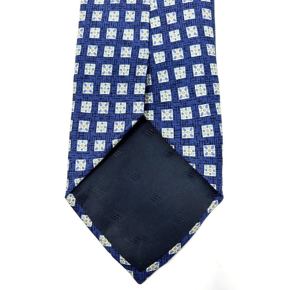 Joseph Abbound Blue Geometric 100% Silk Neck Tie 56.75" x 3.75" - Picture 6 of 8